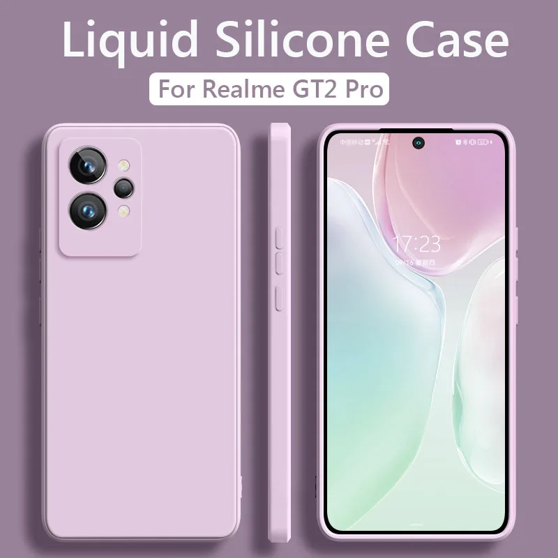 For Realme GT2 Pro Case Liquid Silicone Soft Matte Camera Protection Cover On For OPPO Realme GT2 GT 2 GT2Pro Phone Cases