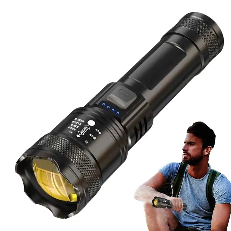 

Waterproof Torch Light 2 Modes Rechargeable Flashlight Aluminum Alloy Powerful Torch Portable Flash Light For Adventure Travel