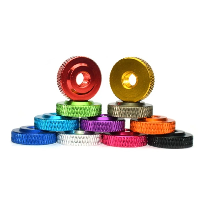 10/5pcs M3 M4 M5 M6 Colourful Aluminum alloy Knurled Thumb Nut Hand tighten nut w/ collor Screw Spacer washer for FPV RC Model