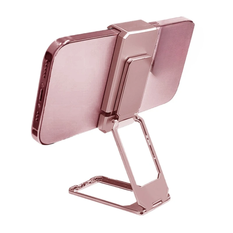 

*Mobile phone holder metal desktop 360 degree rotating bedside storage telescopic folding portable metal support shelf