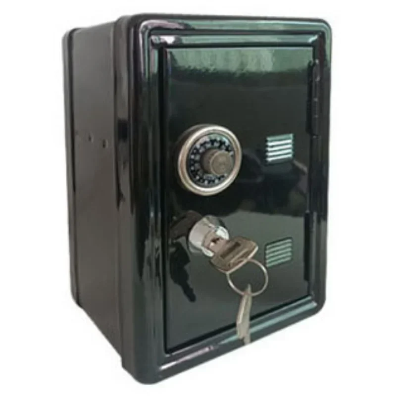 Upgrade Safe Box Organizer Iron Pink Desk Decorative Box Piggy Bank Metal Mini Cabinet Money Storage Box