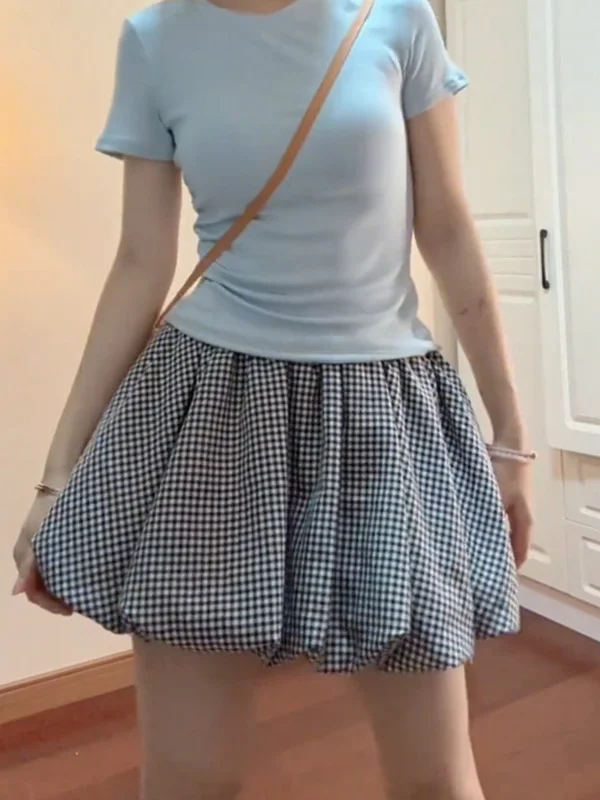 

plus Size Women's White Flower Bouquet f Skirt Summer ort High Waist Slimming Anti-Light A-Line Pleated ort Skirt