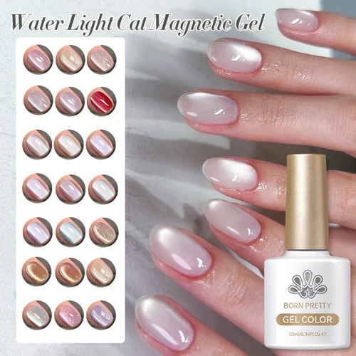 BORN PRETTY 10ml vidrio blanco agua luz gato Gel magnético gelatina Color rosa semipermanente remojo UV LED barniz manicura