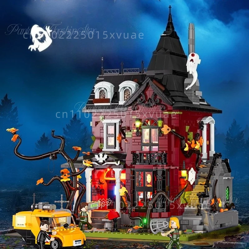 

Lumibricks дом с привидениями, строительные блоки, полуночное террор, вид на улицу, сборка, коллекционные украшения на Хэллоуин, детский подарок