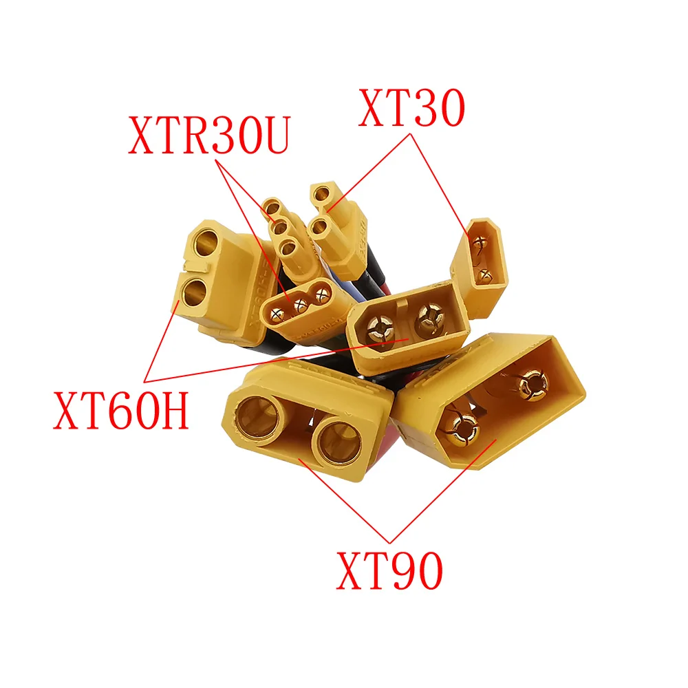 

XT60H XT60 Plug Female Male Connector XT90 XT30 XTR30U Socket Plugs with Silicone Wire Cable for RC Lipo Battery ESC FPV Drone