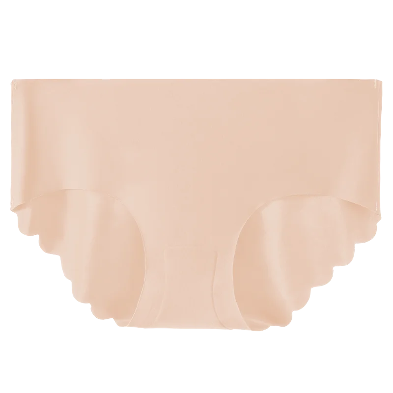 Latex underwear women's mid-waist ice silk seamless summer thin shorts comfortable breathable high spring belly retraction trian