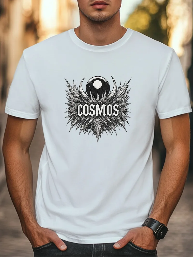 

COSMOS Graphic Design T-Shirt Celestial Gothic Tee Mooncore Space Unisex Shirt