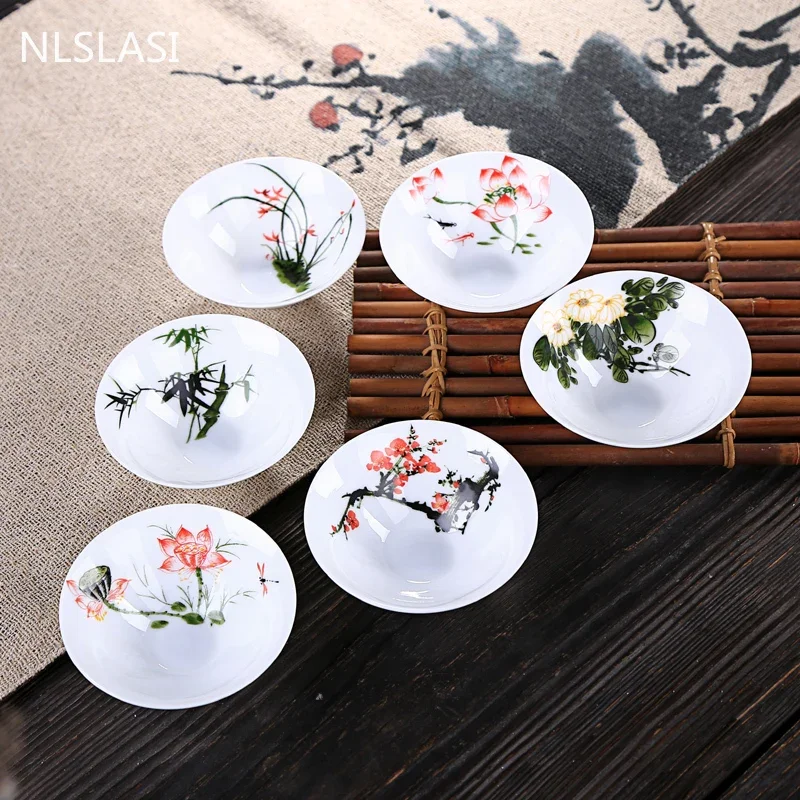 Jingdezhen Dropshipping Tea Set Hand-painted Tea Cup Puer Black Tea Tieguanyin Ceramic Small Cups Chinese Household Teaware