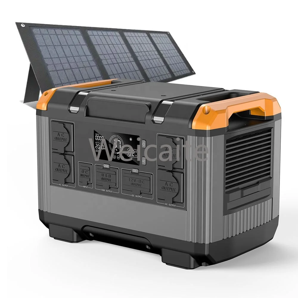 

Emergency Solar Generator Mobile Solar Lithium LiFePo4 Battery 2000W 2400W Portable Camping Power Station