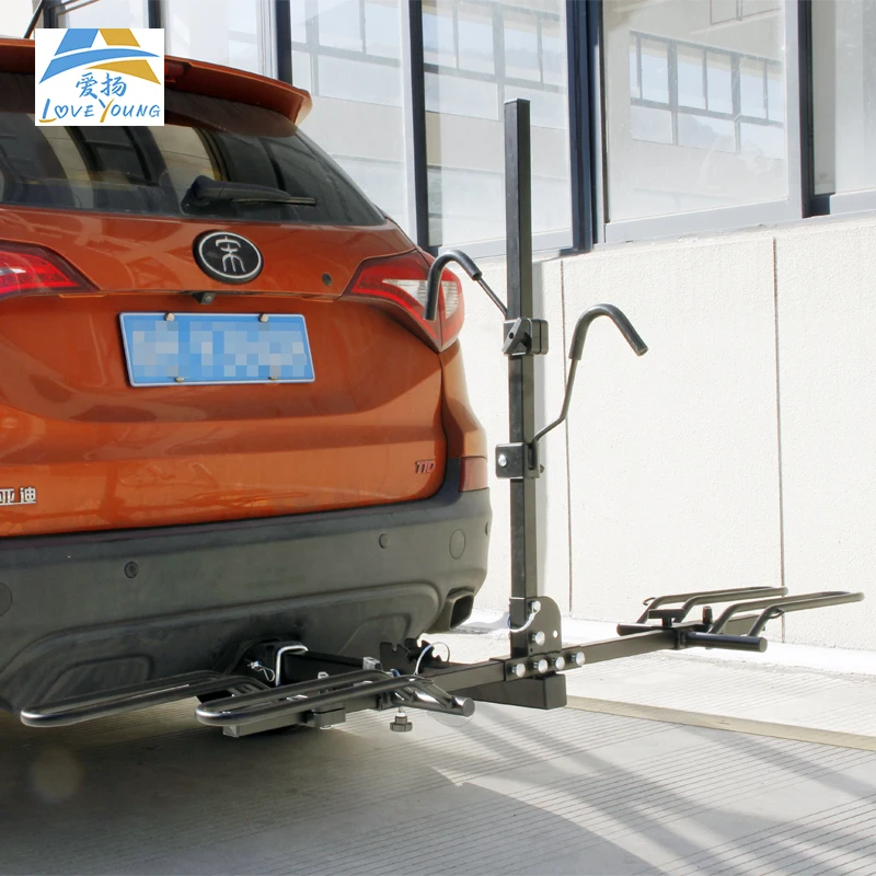 2 Bicycles Universal Hitch Mounted Platform Model Car Bike Carrier Holder Rack fit 2inch hitch receiver
