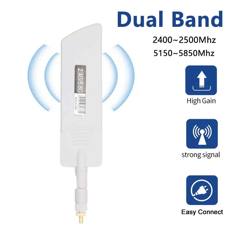 듀얼 밴드 외부 옴니 와이파이 안테나, 신호 부스트용 라우터 안테나, TS9, SMA, RPSMA, 2.4G, 5G, 5.8G, 18dbi, 1 개