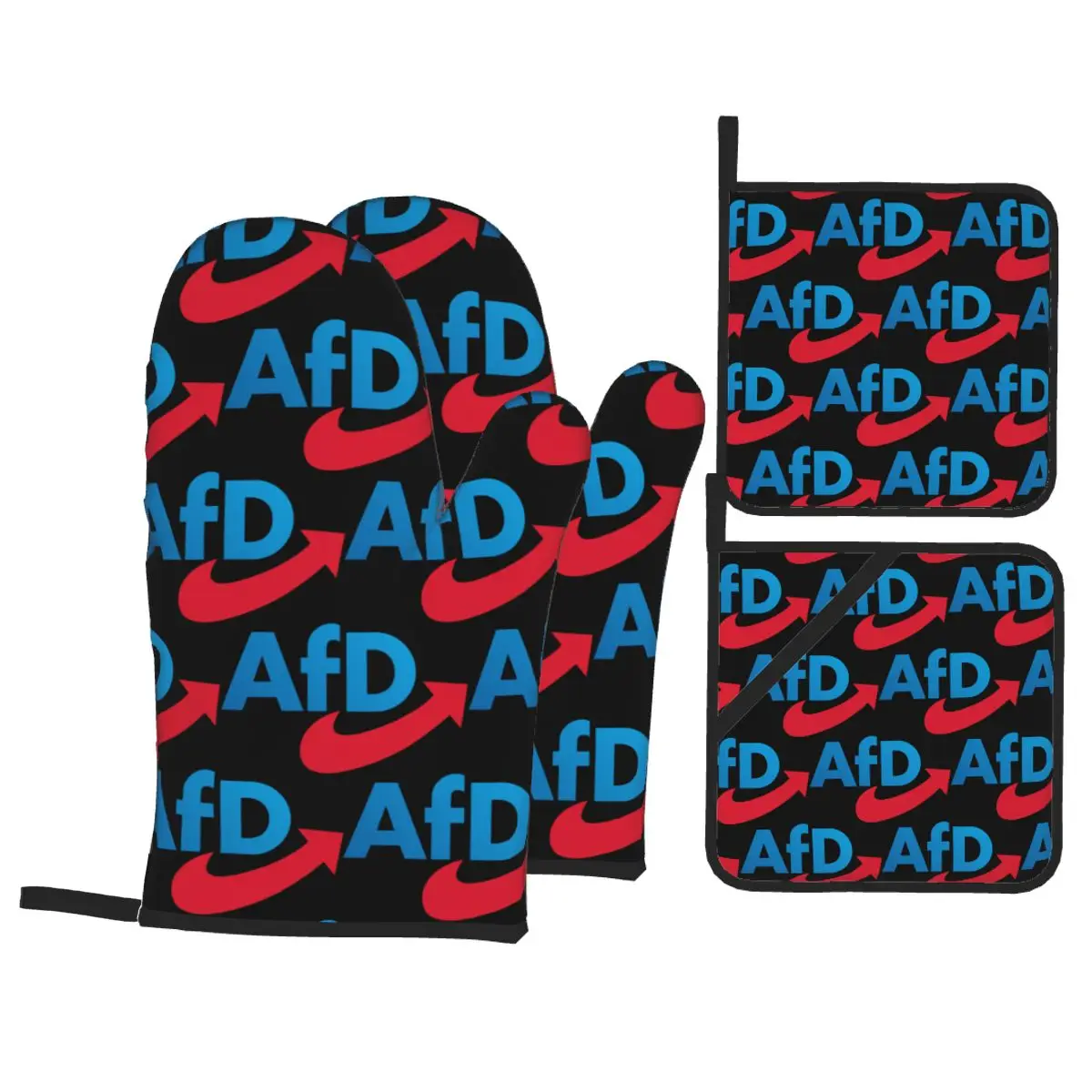 Germany AFD Alternative Oven Mitts and Pot Holder Sets of 4 for Baking Kitchen Cooking Grilling Resistant Non-Slip Gloves