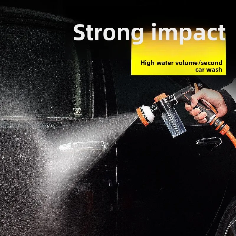 Pressure Hose Nozzle Foam Gun 8 in 1 Jet Spray Gun Soap Dispenser Garden Watering Horse Dog Animal Car Washing Tool Dropshipping