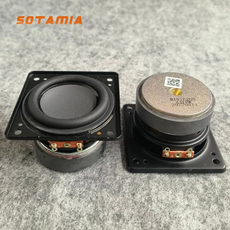 SOTAMIA 2pcs 2.25 Inch Full Range Power Speaker 4 Ohm 8W Rubber Edge Mini Audio Loudspeaker Upgrade DIY Loudspeaker Accessories