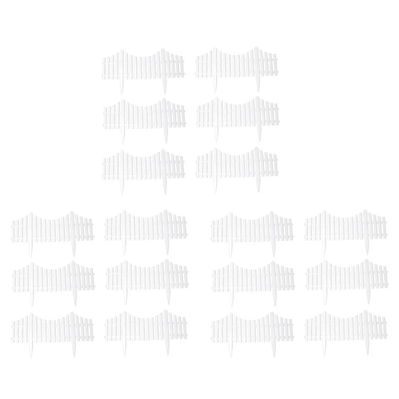 

N04R 18Pcs Courtyard Indoor Or Outdoor Garden Fence Plastic Fence Kindergarten Flower Small Fence DIY Fence Decoration
