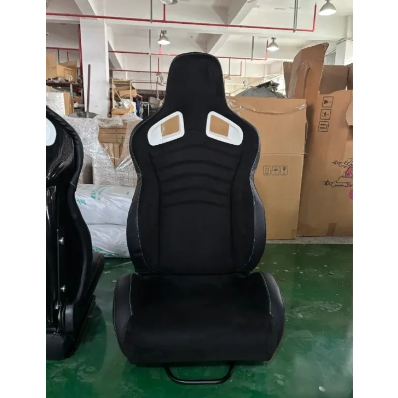 2 pcs Customizable Racing Seats High Quality Universal Slider Black Suede Fiberglass Back Bucket Racing Seats