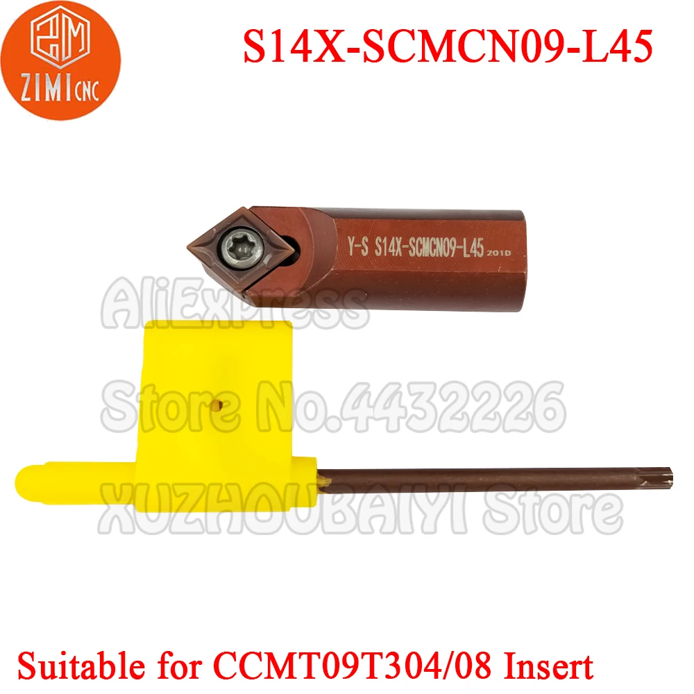 1p S14X-SCMCN09-L45 S14X SCMCN09-L45 S14X SCMCN09 L45 токарные инструменты Cutter Toolholder и CCMT09T304 CCMT09T308 карбидная вставка
