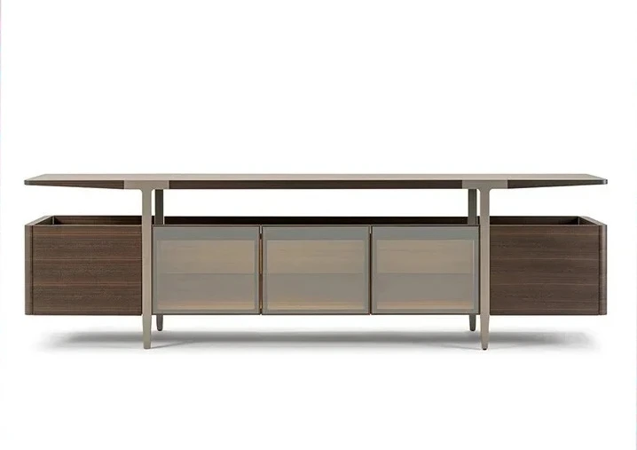 

Y Minimalist TV Cabinet High-end Locker Tempered Glass Door