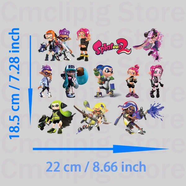 Classic game Splatoon iron on patches for clothes self-adhesive heat transfer stickers stripes for jeans