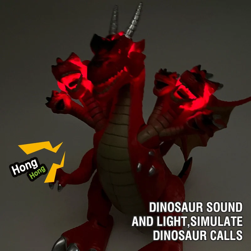 Большой электрический динозавр, робот, игрушка, пять/семь головок, динозавр, дракон, подвижная Модель со звуком, детские игрушки для мальчиков, подарки для детей
