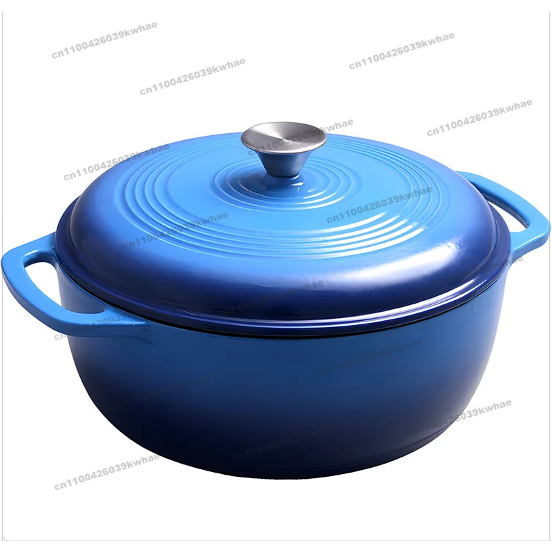 For Cast Iron Enamel Saucepan Binaural Dual-purpose Flat Bottom Deepening Induction Cooker Universal Pot