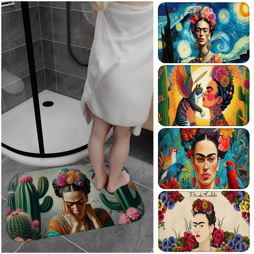 Frida Kahlo Floor Mat Non-Slip Laundry Room Mat Laundry Decor Balcony Child Living Room Household Carpets