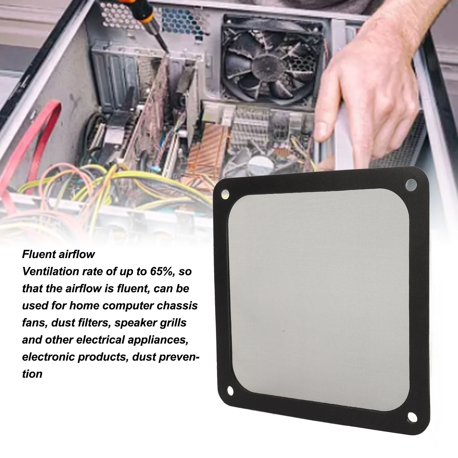 5PCS 120mm Fan Dust Filter Heat Dissipation Soft Magnetic Nylon Frame Computer PC Fan Dust Mesh Filter for PC Case Power Supply