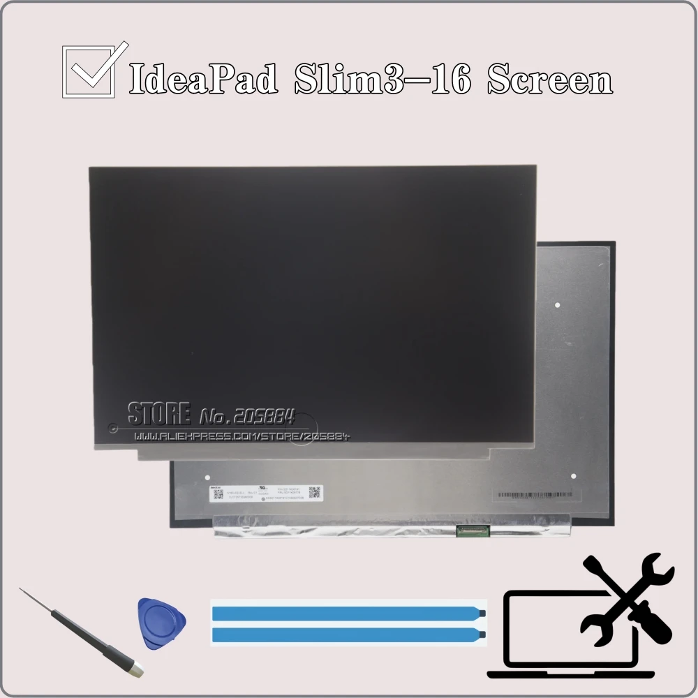 

Для Lenovo IdeaPad Slim 3-16ABR8/16AHP10/16ARP10/16IRH10R/16IRH8/16IRH10 16IRU8 16IRU9 ЖК-экран ноутбука 16 "WUXGA