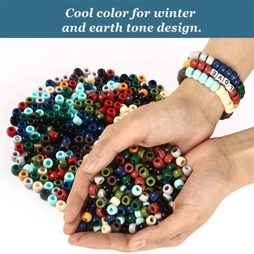 50/100 قطعة الحفرة الكبيرة الاكريليك الخرز الشعر الخرز المهر الخرز النجوم والقلب متباعدة الخرز مجوهرات سوار ذاتي الصنع إكسسوارات عقد #4