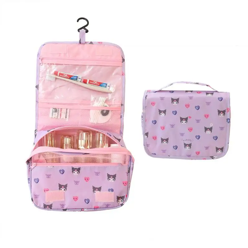 Anime Sanrioed Kawaii Hello Kittys Cinnamoroll My Melody Cartoon Kuromi Hanging Toiletry Bag borsa per cosmetici impermeabile