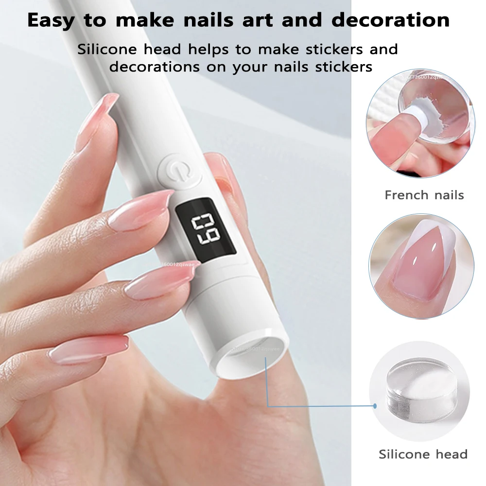 Portable UV LED Nail Light For All Gel Polish Quick Dry USB Nail Dryer Machine Mini Flashlight Pen UV LED Nail Lamp with Stand