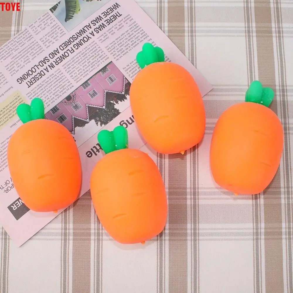 Sensory Toy Carrot Fidget Toy Carrot Fidget Toy Carrot Shape Pinch Music TPR Kawaii Fake Food Vent Ball Party Favors