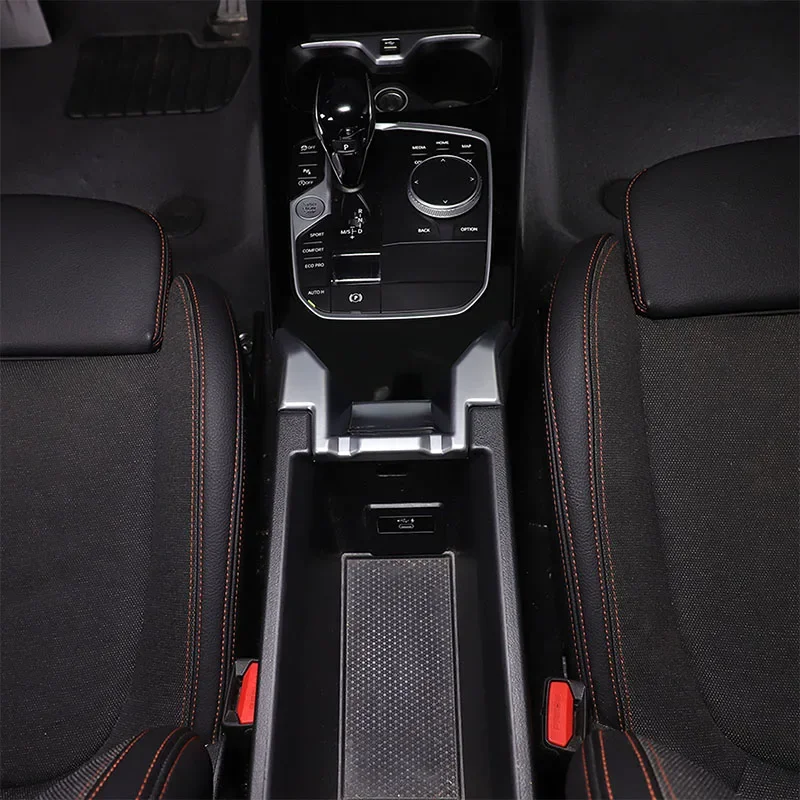 For BMW 1 2 Series F40 F44 2020-2024 ABS carbon fiber car center console armrest box front decorative panel sticker accessories