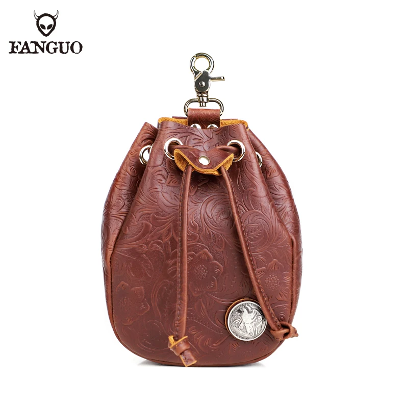 Fashion Genuine Leather Small Summer Pouch Hook Design Waist Pack Bag Cigarette Case 6