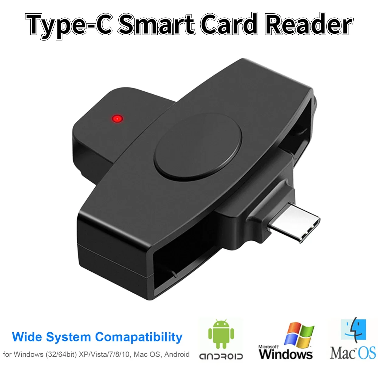USB type C Smart Card Reader Portable Card Reader Adapter For Citizen Bank EMV SD Card External for Windows for Mac/Android OS