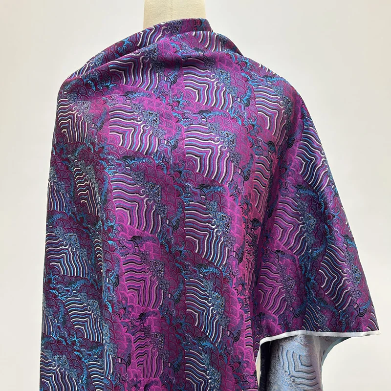 

Pre-cut Purple Vintage Jacquard Fabric, Glossy Textured Brocade for Dramatic Costumes Cushion Home Decor DIY Projects