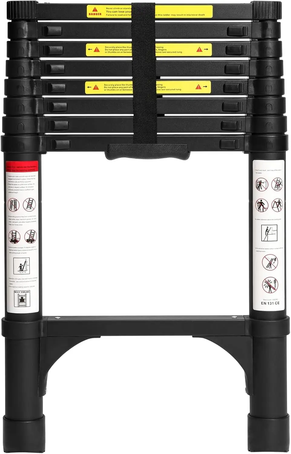 

Телескопическая лестница 8,5 футов, легкая многофункциональная складная лестница-трансформер с двумя треугольными секциями