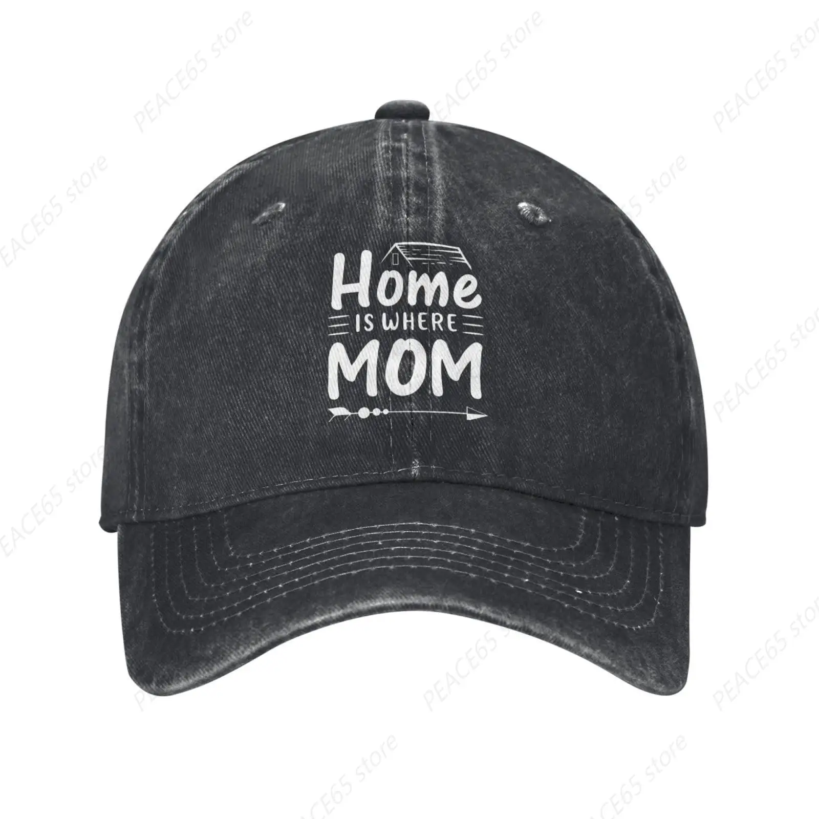 

Home Is Where Mom Mother Vintage Denim Dad Hat Baseball Cap Funny Cowboy Hat One Size Women Visor Protection Snapback