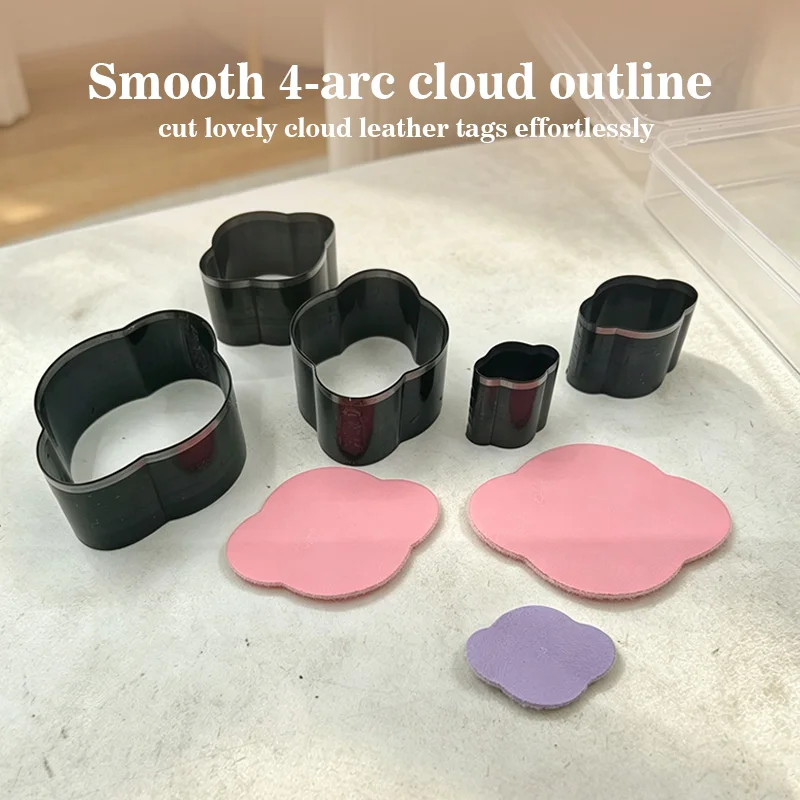 B04 Cloud Four-Arcs Thickened Rust-Resistant Steel Die Cutting Mold for Handmade Leather Tag One-Button Precision Cutting Tool