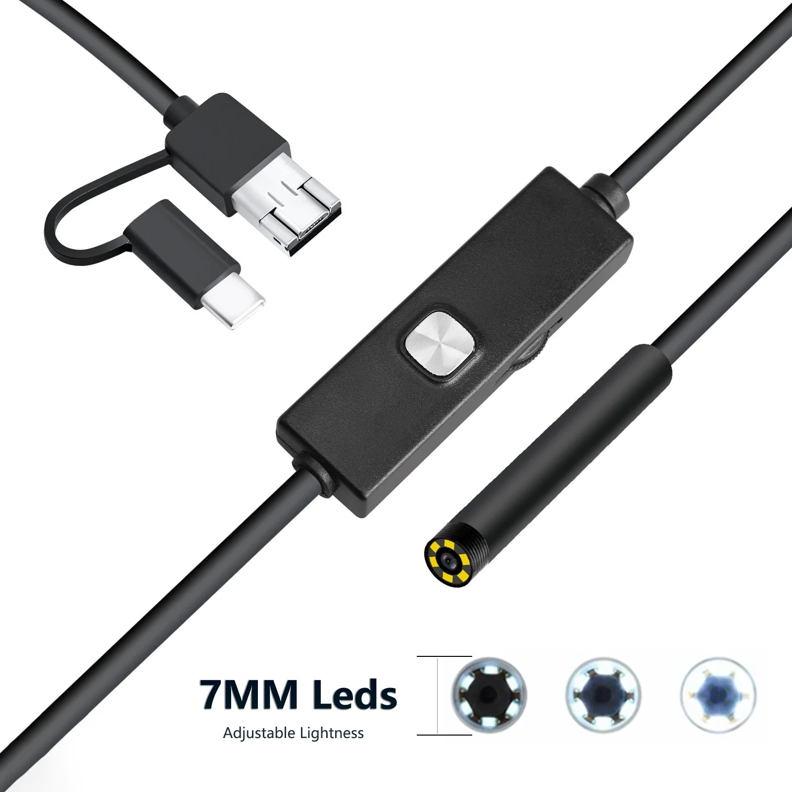 도도시 신형 7MM 내시경 카메라 방수 산업용 내시경 6LED TYPE-C USB 안드로이드용 검사 카메라 보어스코프