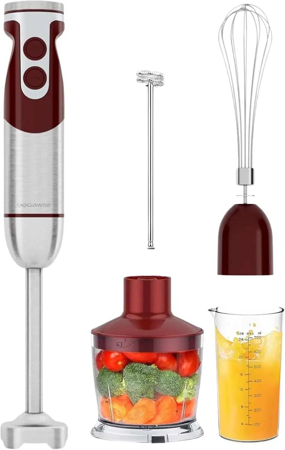 

Pro Titanium Reinforced 5 In1 Immersion Hand Blender, Powerful With 80% Sharper Blades, 12 Speed Corded Blender, Including