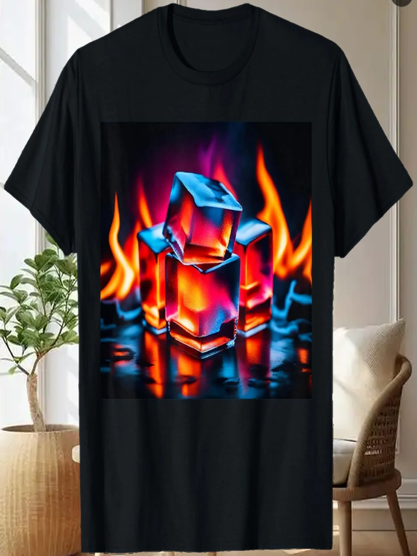 

Улов победить во всем мире с милыми плавящими кубиками льда в огне! Футболка