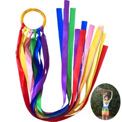 7 Colors Gymnastics Ribbons Kindergarten Primary School Morning Exercise Colorful Gymnastic Ring for Dance Performance Equipment