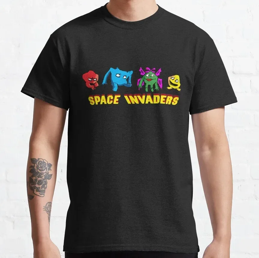 100% Cotton T Shirt Mod.13 Arcade Space Invaders Video Game Juego Retro Vintage 80s Gaming Console Aliens 8-Bits Gamer Camiseta