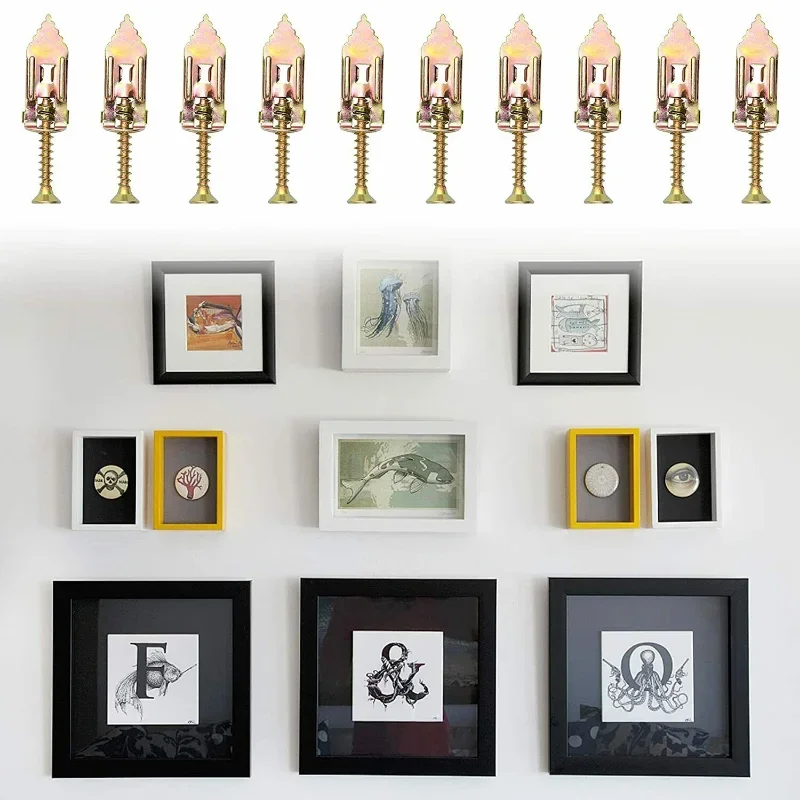 50/100 قطعة المراسي الحفر الذاتي مسامير قرع أنواع التوسع مسامير أداة الكربون الصلب المسمار الجصي جدار تحديد المكونات