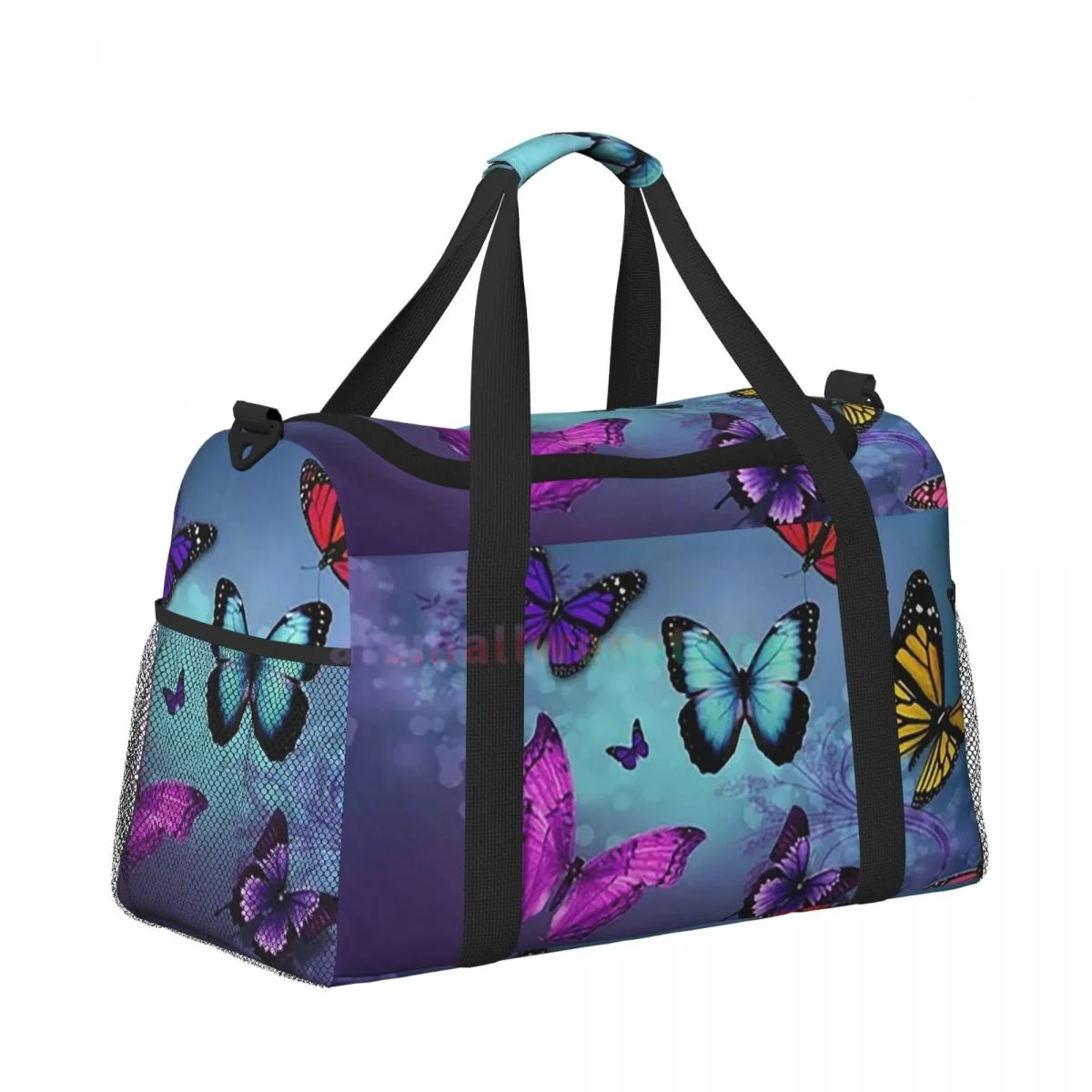 Bolsas de viaje con mariposas coloridas, bolsa de equipaje deportiva para gimnasio y Yoga, bolsa de fin de semana personalizada con correa para el hombro