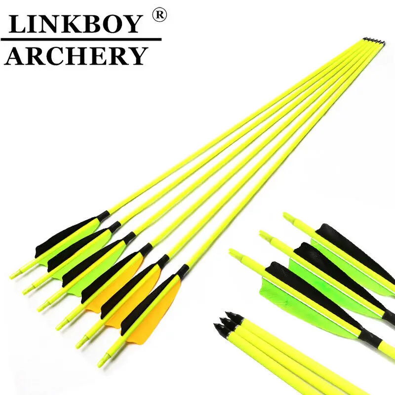 

Стрельба из лука, позвоночник, 600 лопастей для индейки, смешанные карбоновые наконечники для стрельбы из лука, 30-дюймовые валы для стрельбы из лука