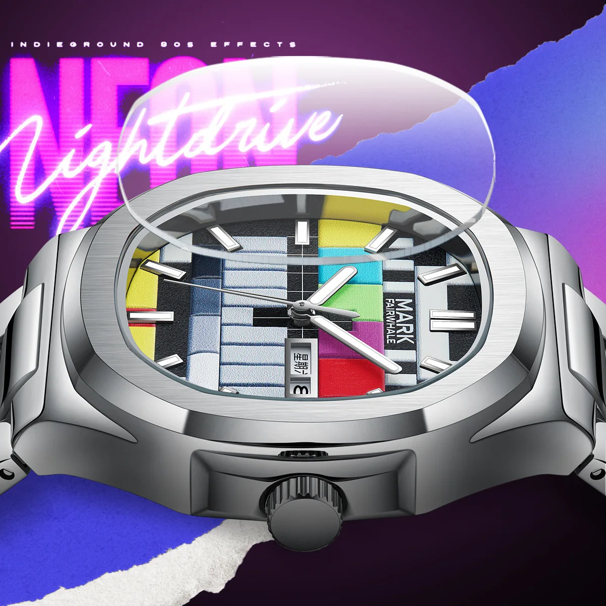 Mark fairwhale 5210 moda masculina relógio de quartzo retro tv dial calendário luminoso à prova dwaterproof água relógios esportivos casuais homem reloj hombre