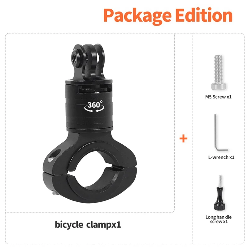 Dependable-For Gopro12 Cameras 360° Rotation Quick Disassembly Metal Handlebar Pipe Clamp Quick Installation Fixing Bracket Easy