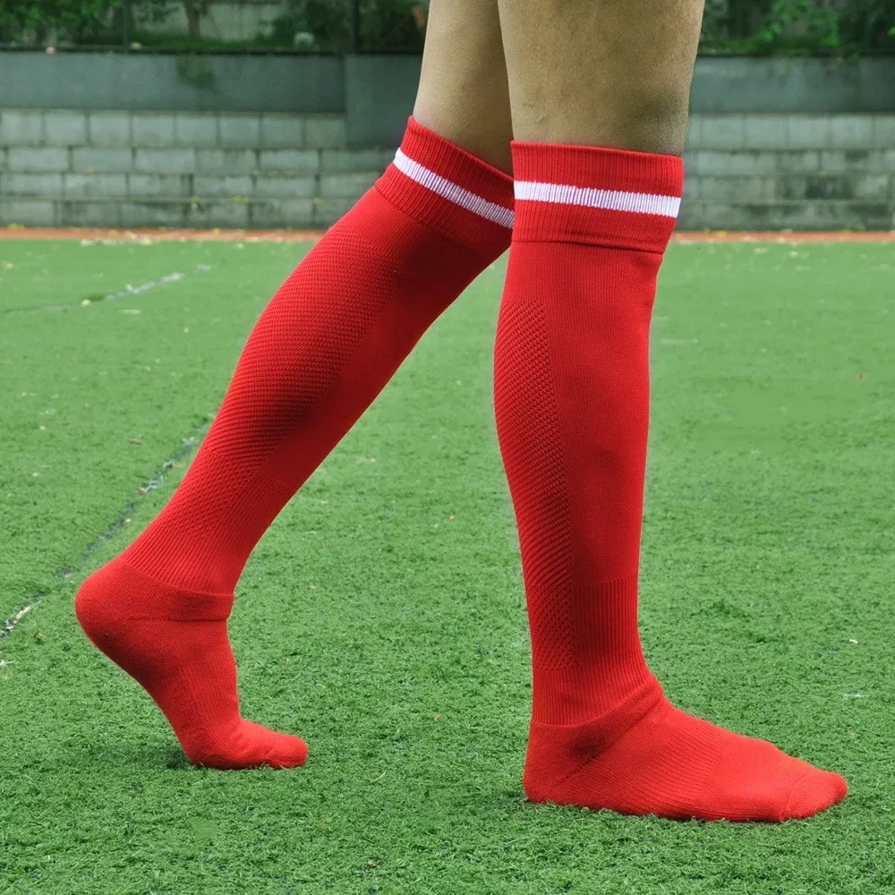 Unisex Compression Socks Football Socks Non-slip Long Tube Knee High Stockings Socks Striped Soccer Sox Running Athletic Socks